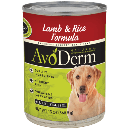 AvoDerm Adult Lamb Meal & Brown Rice Formula (13 oz size)