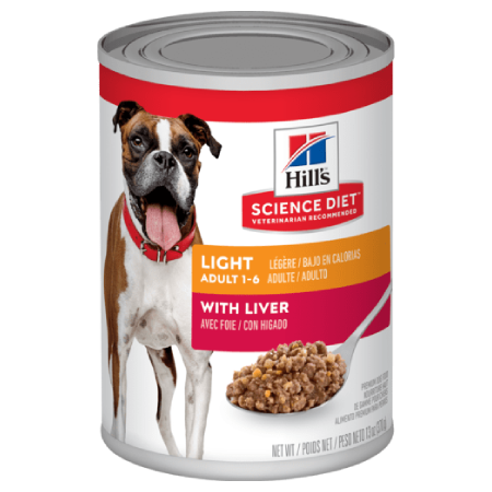 Hill’s Science Diet Adult Light with Liver Dog Food (13 oz size)