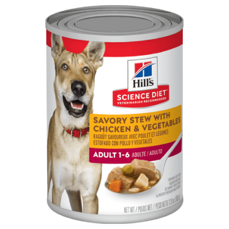Hill’s Science Diet Adult Savory Stew with Chicken & Vegetables Dog Food (13 oz size)