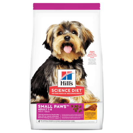 Hill’s Science Diet Adult Small Paws Chicken Meal & Rice Recipe Dog Food (4.5 lb size)