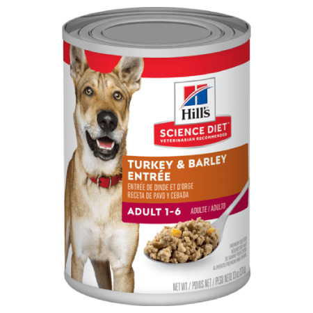 Hill’s Science Diet Adult Turkey & Barley Entree Dog Food (13 oz size)