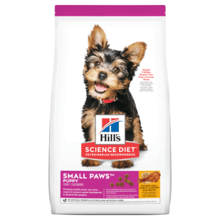 Hill’s Science Diet Puppy Small Paws Chicken Meal, Barley & Brown Rice Recipe Dry Dog Food (15.5 lb size)