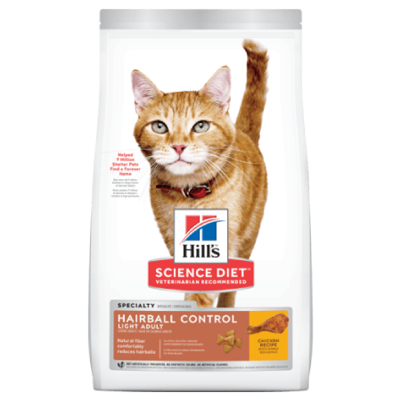 Hill’s Science Diet Adult Hairball Control Light Cat Food (3.5 lb size)