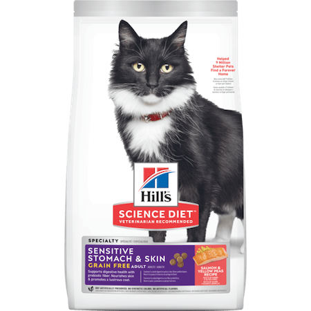 Hill’s Science Diet Adult Sensitive Stomach & Skin Grain Free Cat Food (3.5 lb size)