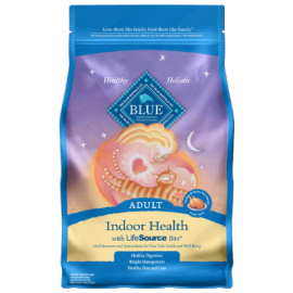 Blue Buffalo Blue Indoor Health Chicken & Brown Rice Recipe For Adult Cats (3 lb size)