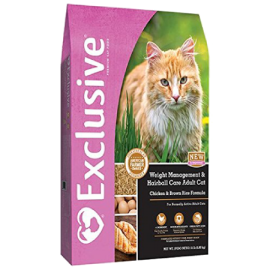 Exclusive Weight Management & Hairball Care Adult Cat Chicken & Brown Rice Formula (5 lb size)