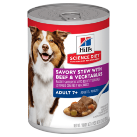 Hill’s Science Diet Adult 7+ Savory Stew with Beef & Vegetables Dog Food (13 oz size)