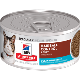 Hill’s Science Diet Adult Hairball Control Ocean Fish Entrée Cat Food (5.5 oz size)